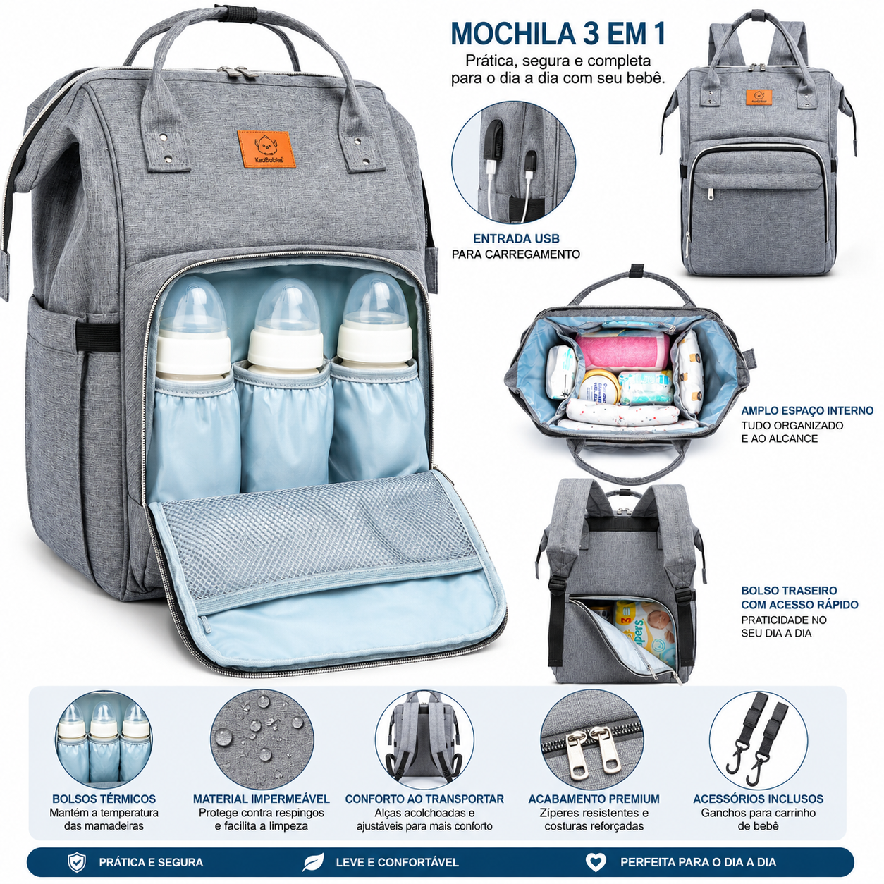 BOLSO MALETA PAÑALERA CON CAMBIADOR